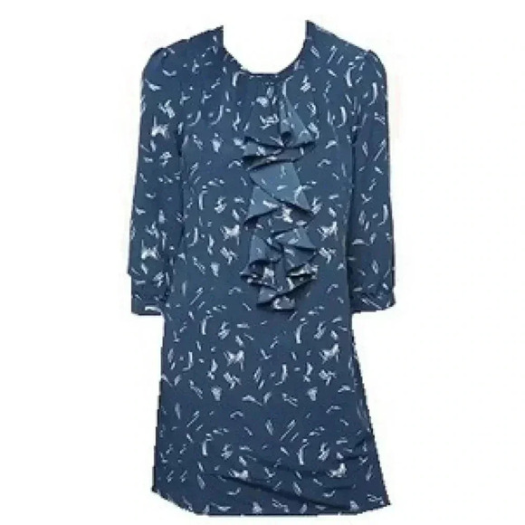 Silence + Noise Blue Ruffle Dress, Medium - Picture 3 of 8